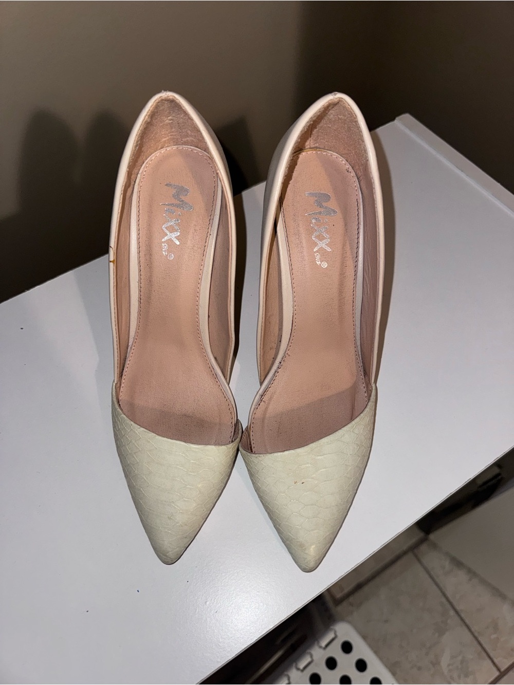 Nude Cream Pointed-Toe Women's Heels